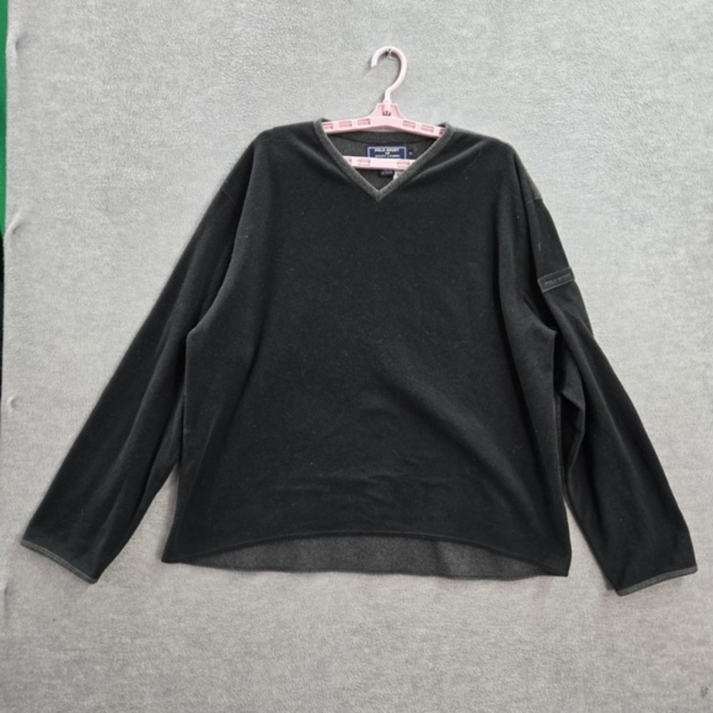 VINTAGE Polo Sport Ralph Lauren Men Sweatshirt XL Black Fleece Long Sleeve